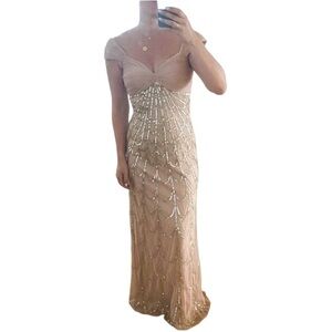 Jovani Sequin Dress Nude